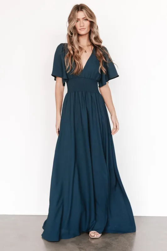 Verona Smocked Maxi Dress | Topaz sold by Baltic Born