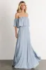 Diana Off Shoulder Maxi Dress | Light Blue sold by Baltic Born
