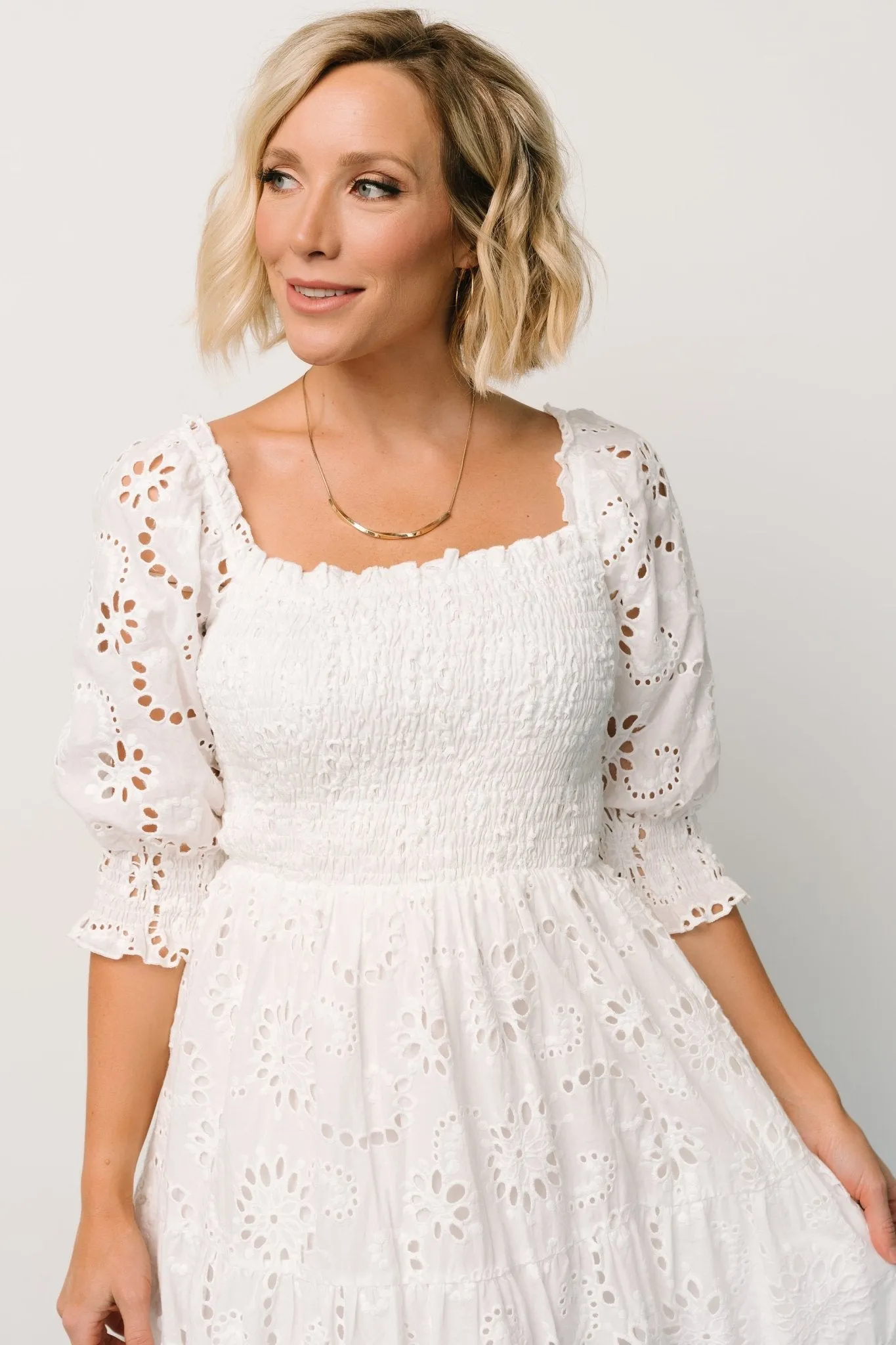 Ella Eyelet Midi Dress | White sold by Baltic Born product image thumbnail 2