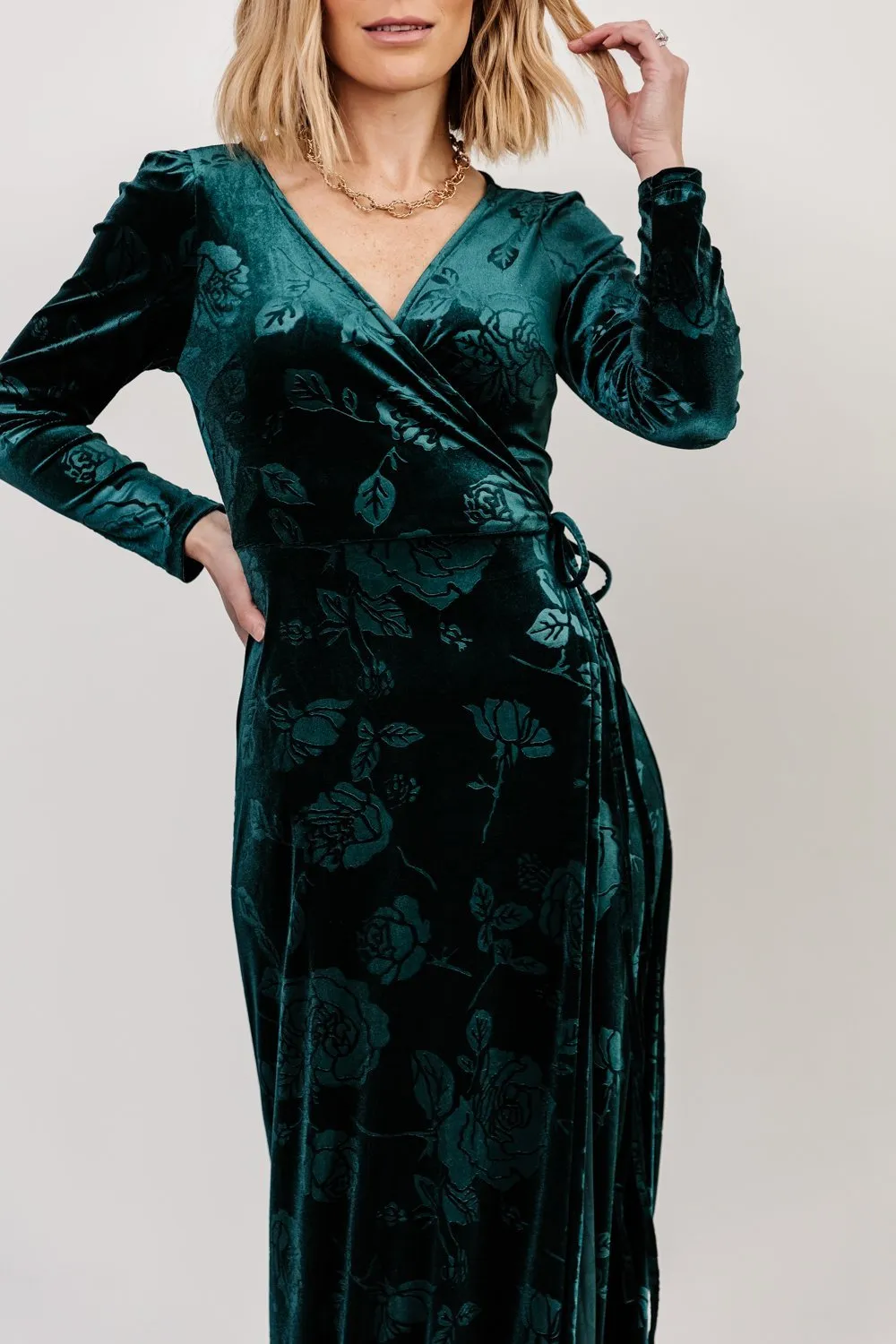 Matthews Embossed Velvet Maxi Dress | Jade sold by Baltic Born product image thumbnail 3