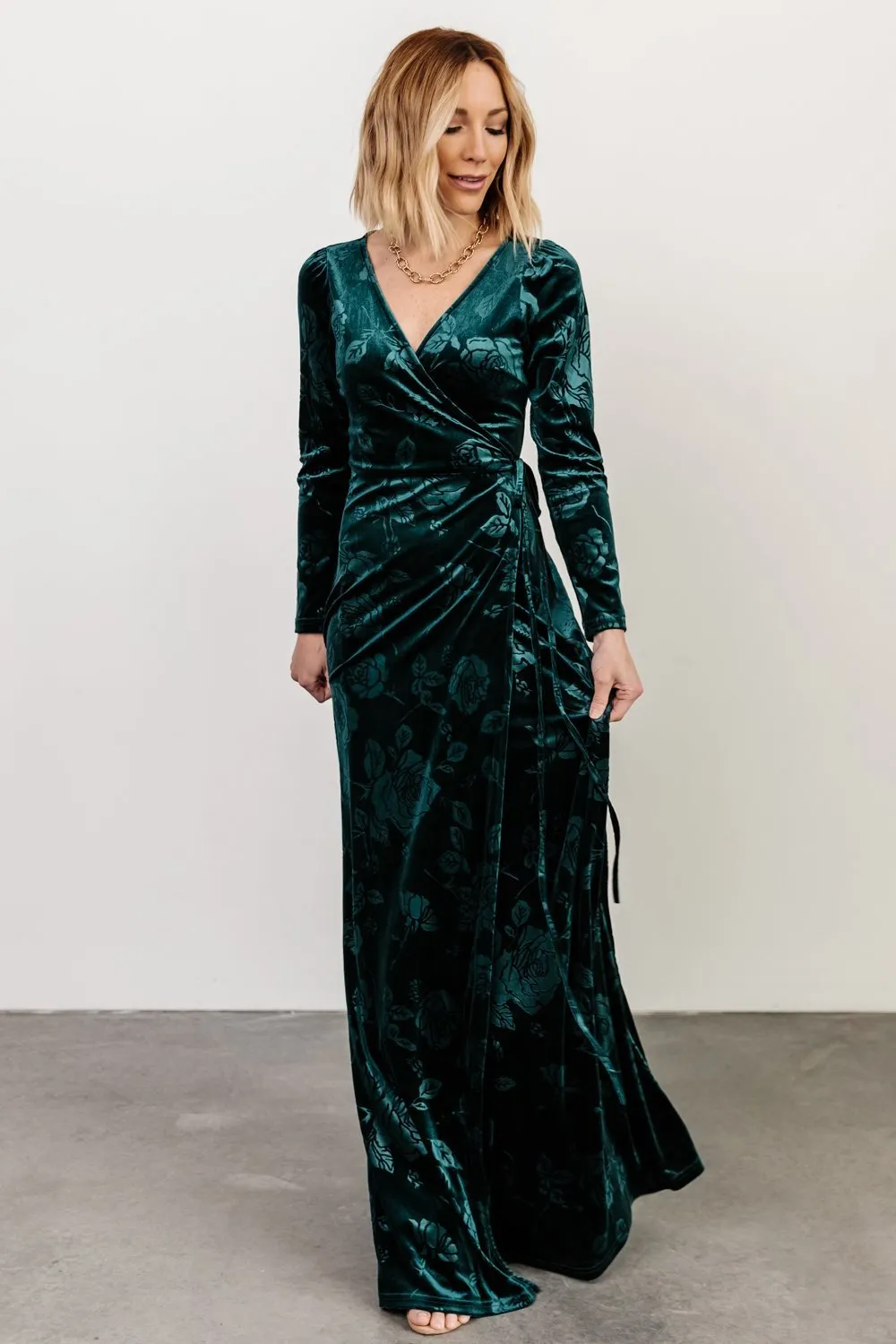 Matthews Embossed Velvet Maxi Dress | Jade sold by Baltic Born product image thumbnail 4