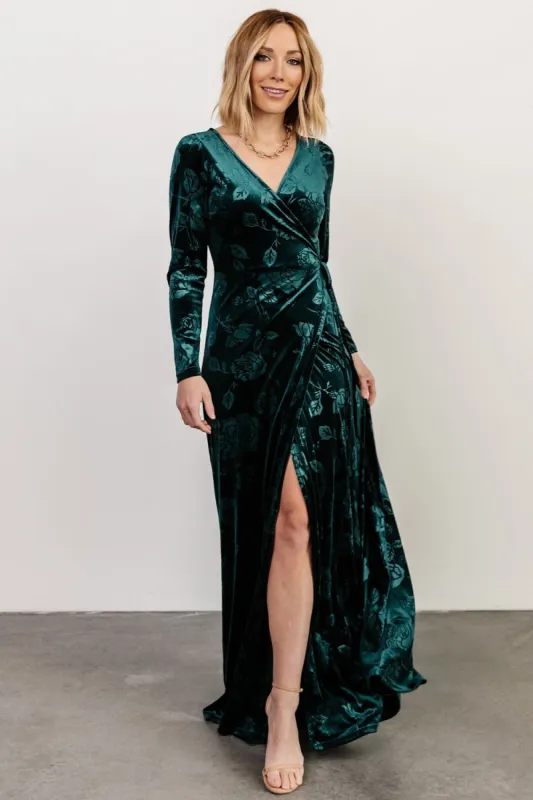Matthews Embossed Velvet Maxi Dress | Jade sold by Baltic Born