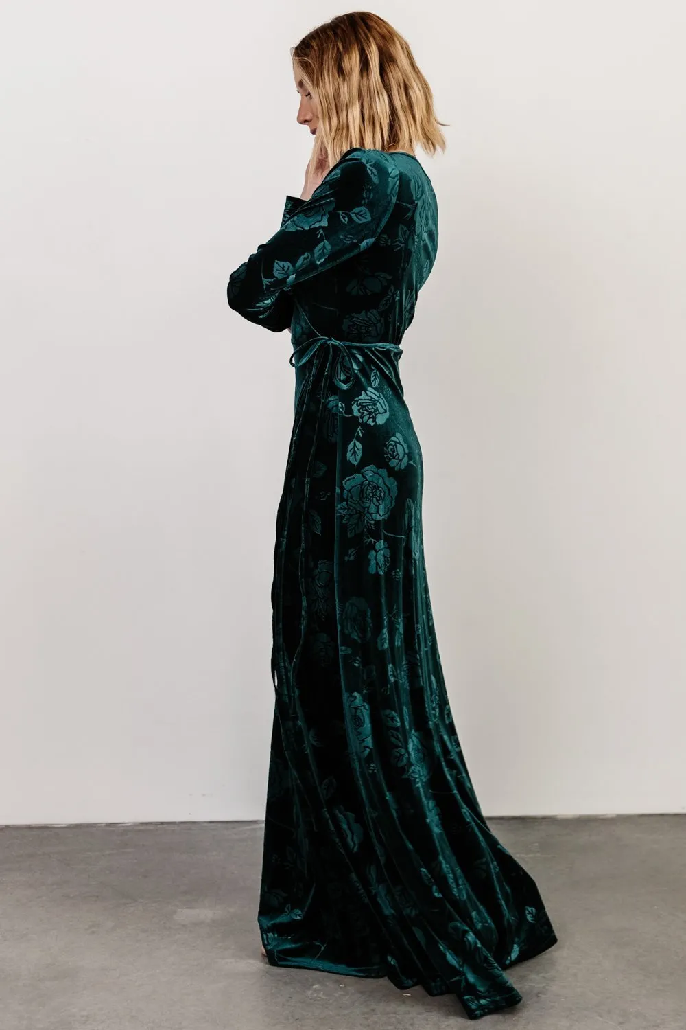 Matthews Embossed Velvet Maxi Dress | Jade sold by Baltic Born product image thumbnail 5