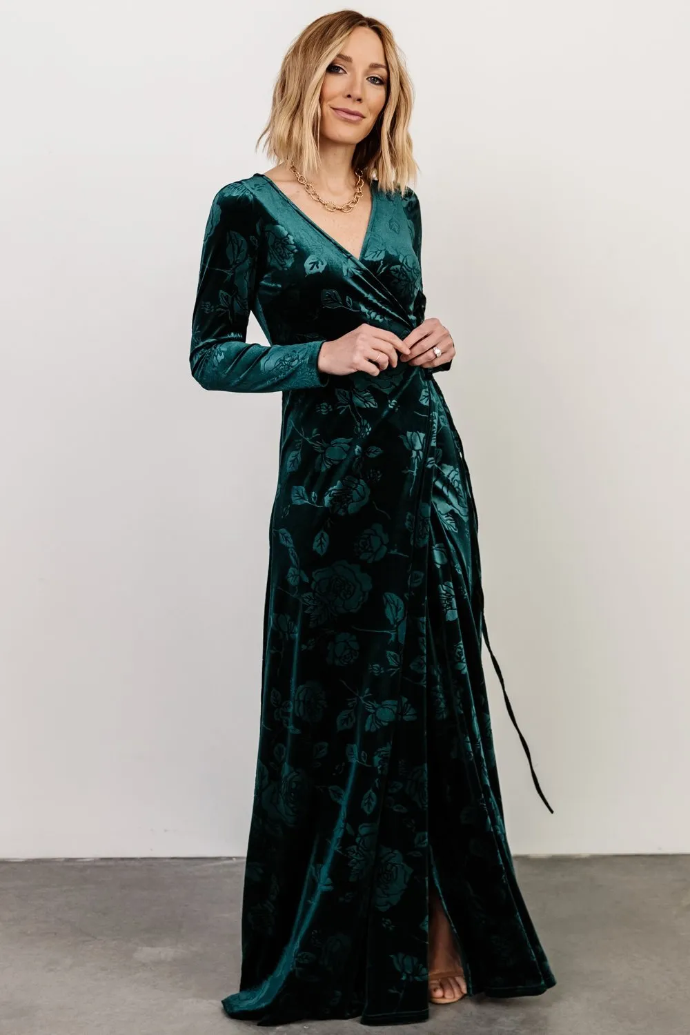 Matthews Embossed Velvet Maxi Dress | Jade sold by Baltic Born product image thumbnail 2