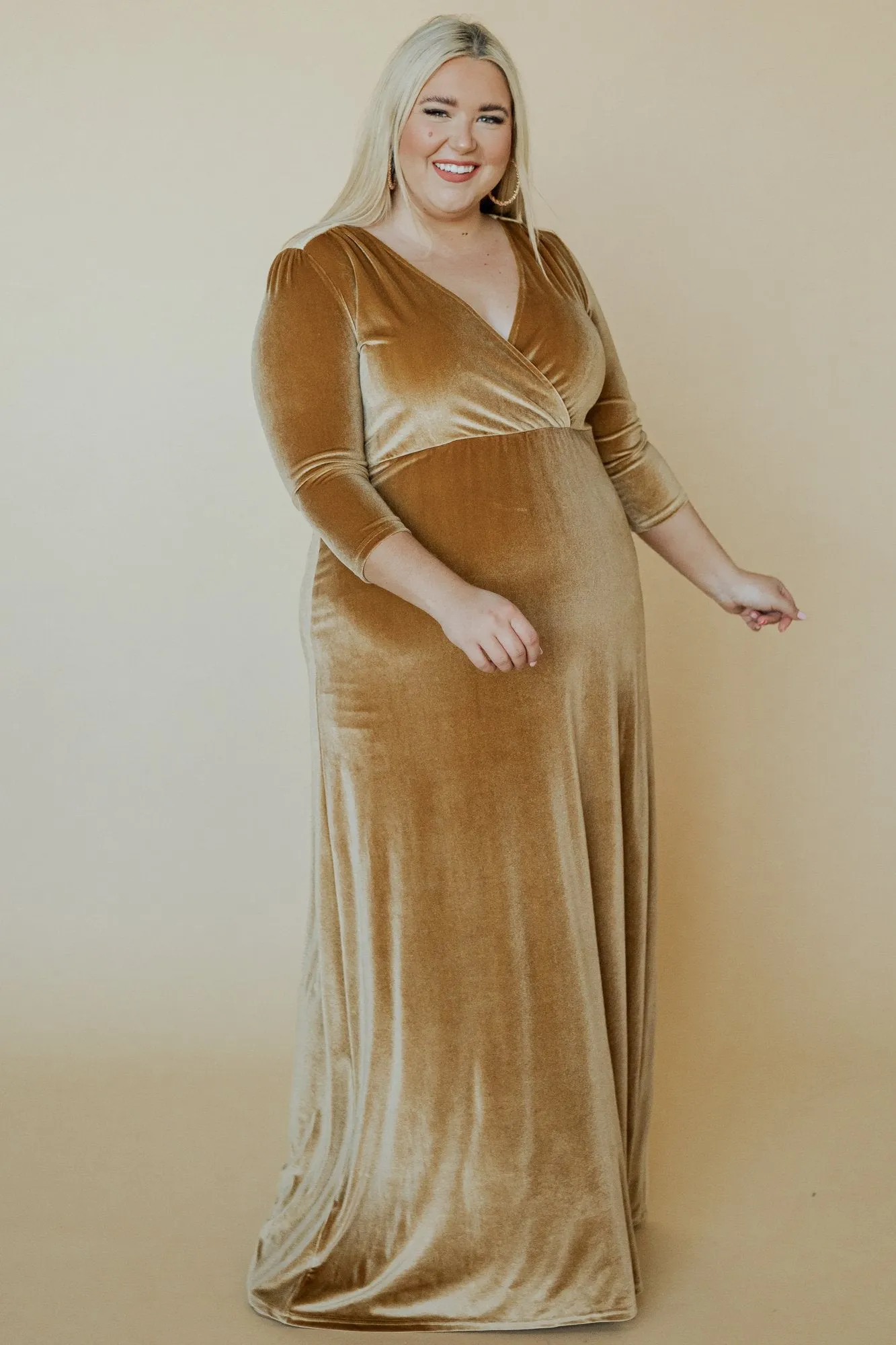 Sofia Velvet Maxi Dress | Gold sold by Baltic Born product image thumbnail 2