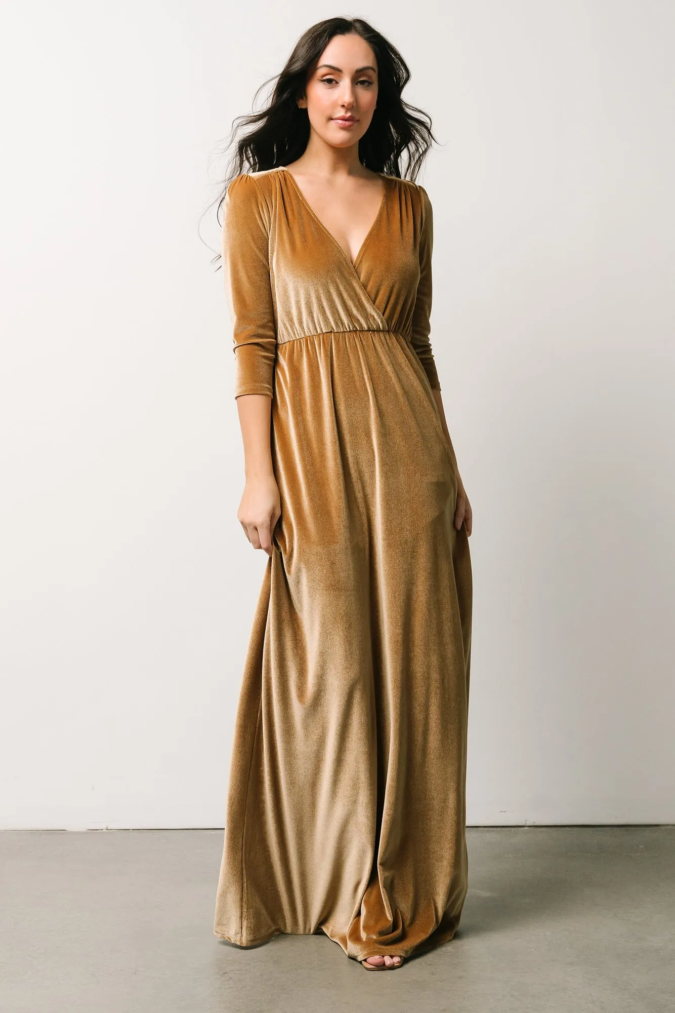 Sofia Velvet Maxi Dress | Gold sold by Baltic Born
