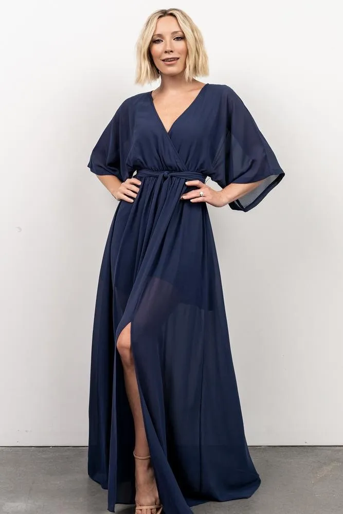 Kia Kimono Maxi Dress | Navy sold by Baltic Born product image thumbnail 3