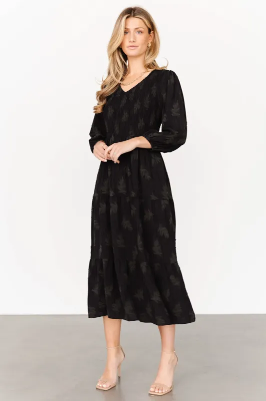 Tommi Smocked Midi Dress | Black sold by Baltic Born