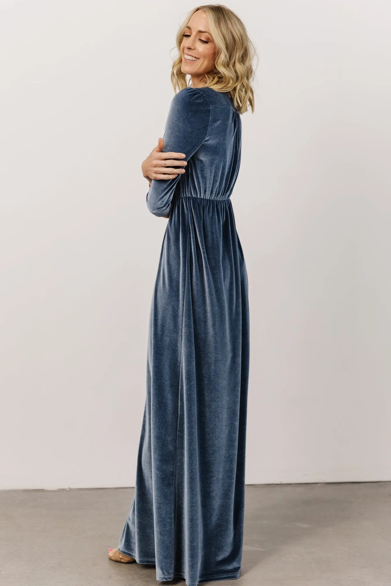 Sofia Velvet Maxi Dress | Blue sold by Baltic Born product image thumbnail 4