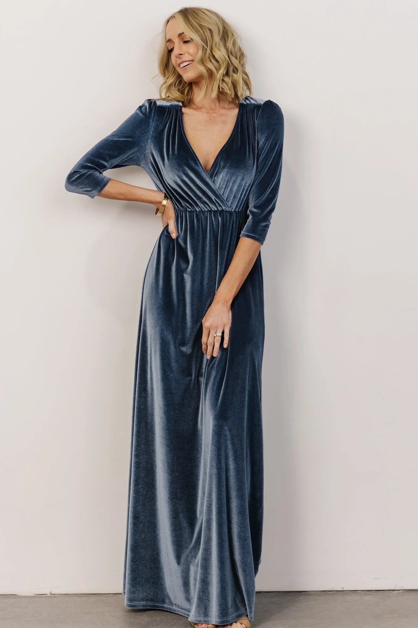 Sofia Velvet Maxi Dress | Blue sold by Baltic Born