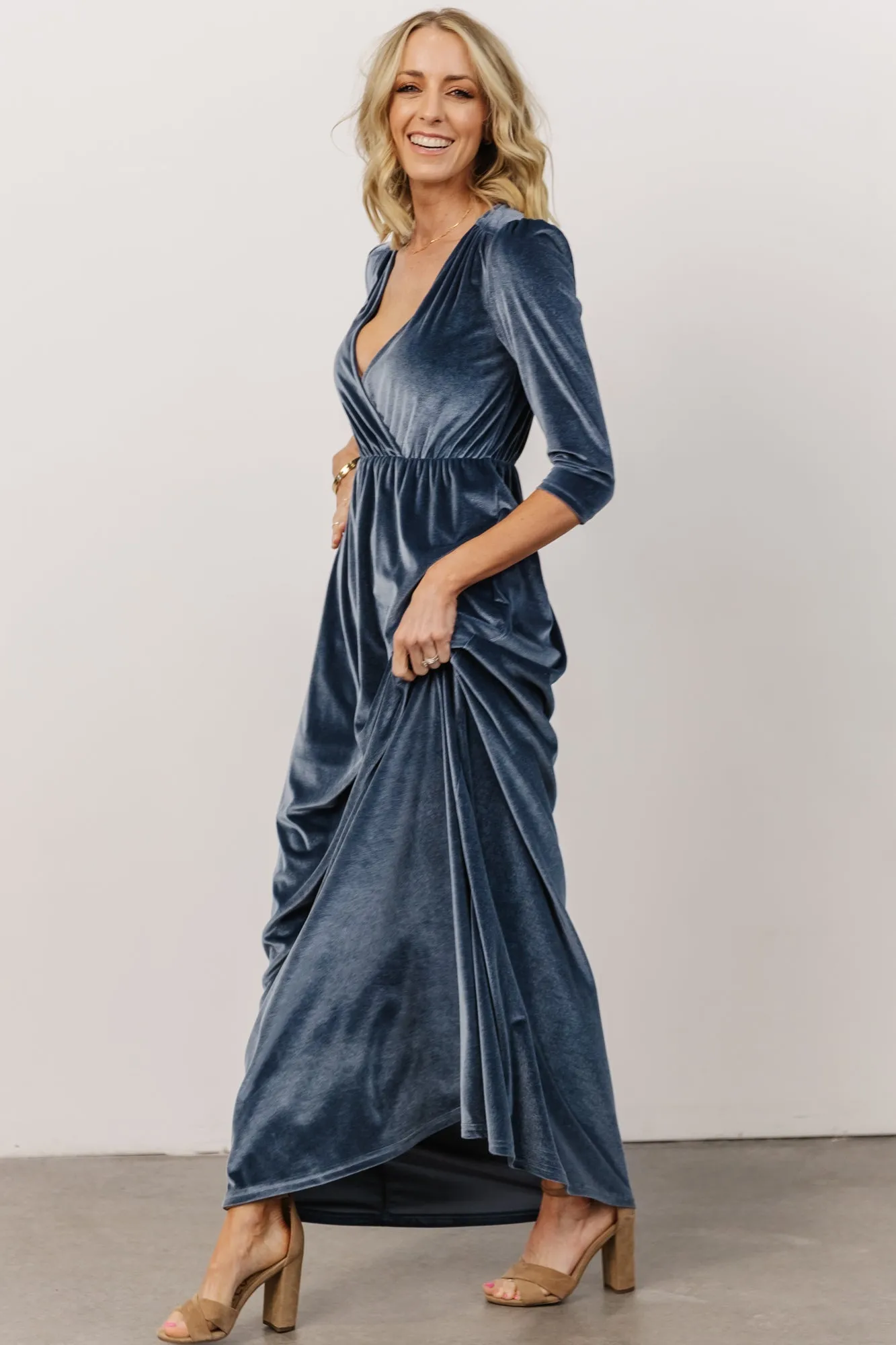 Sofia Velvet Maxi Dress | Blue sold by Baltic Born product image thumbnail 3