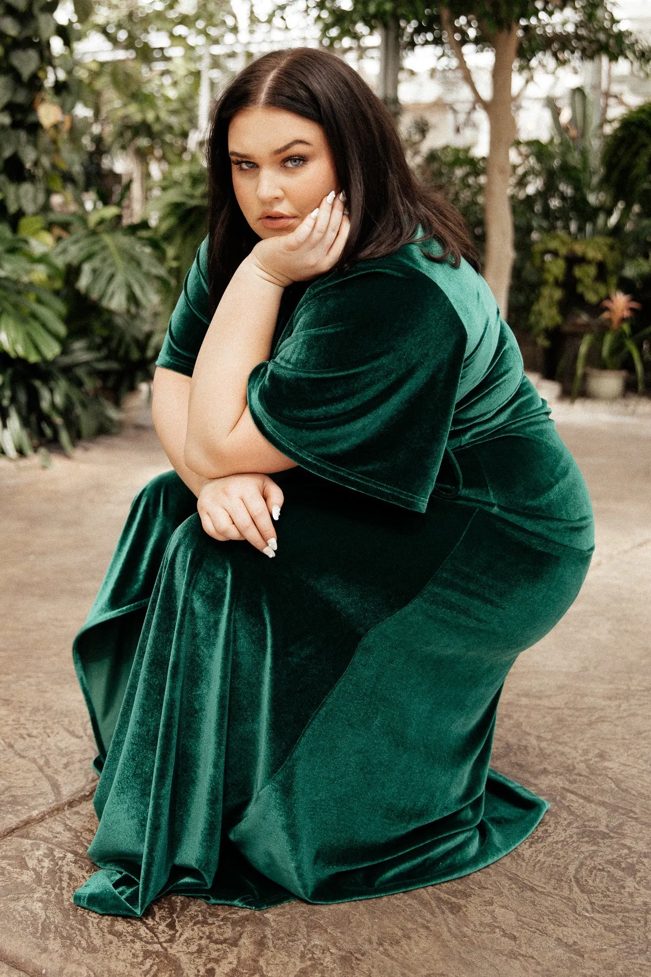 Meghan Velvet Wrap Maxi Dress | Emerald sold by Baltic Born product image thumbnail 4