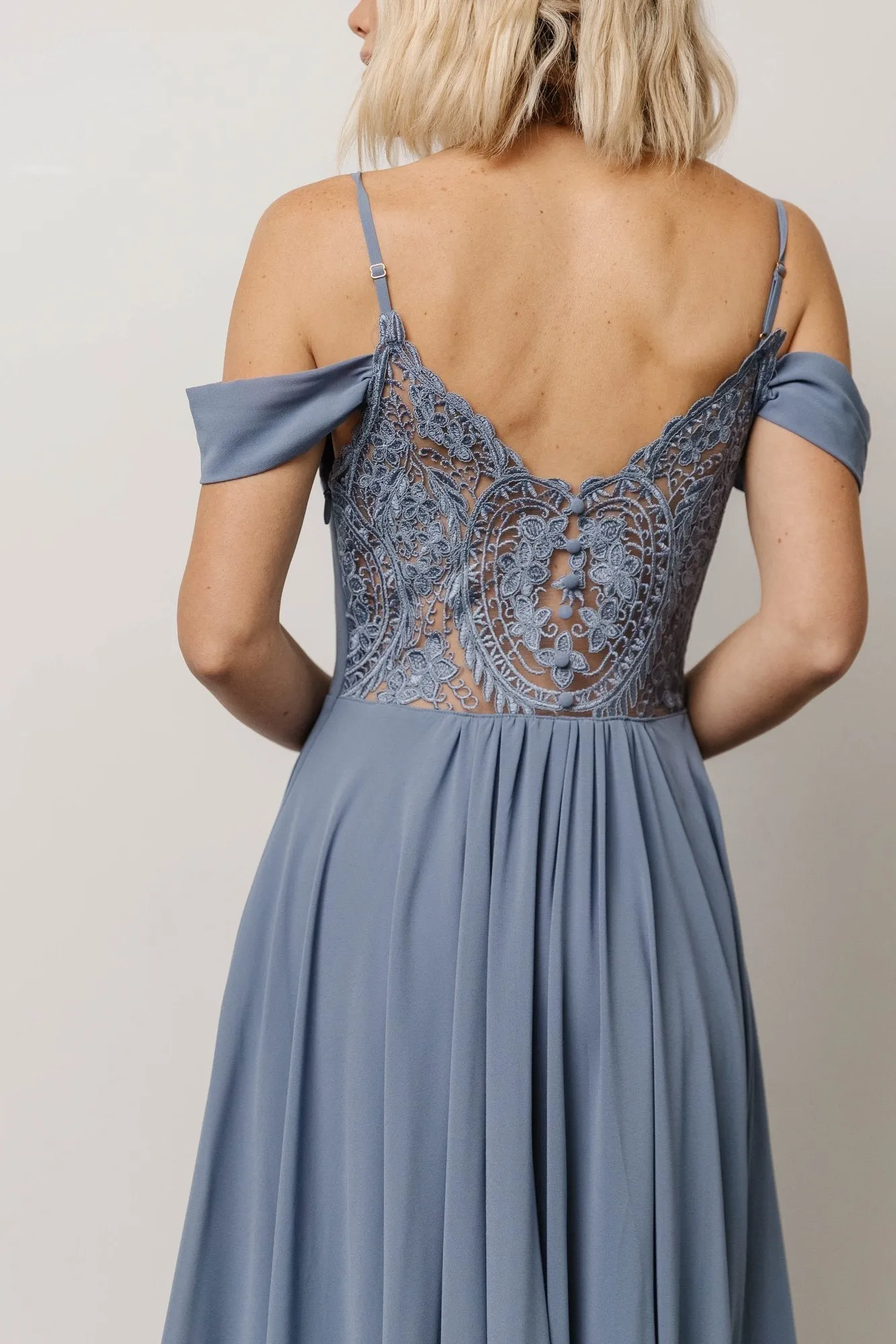 Bianca Lace Maxi Dress | Dusty Blue sold by Baltic Born product image thumbnail 3