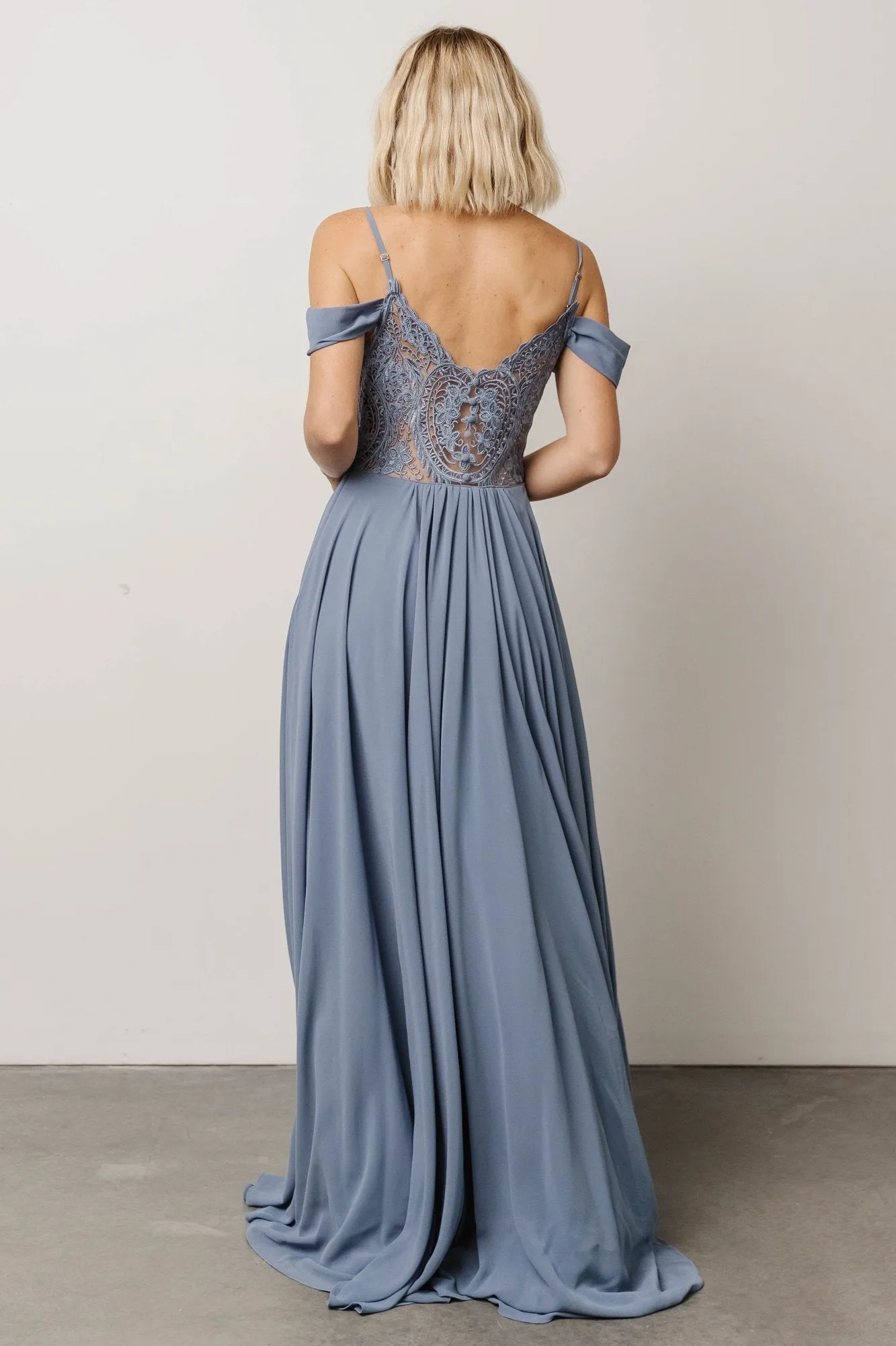 Bianca Lace Maxi Dress | Dusty Blue sold by Baltic Born product image thumbnail 2