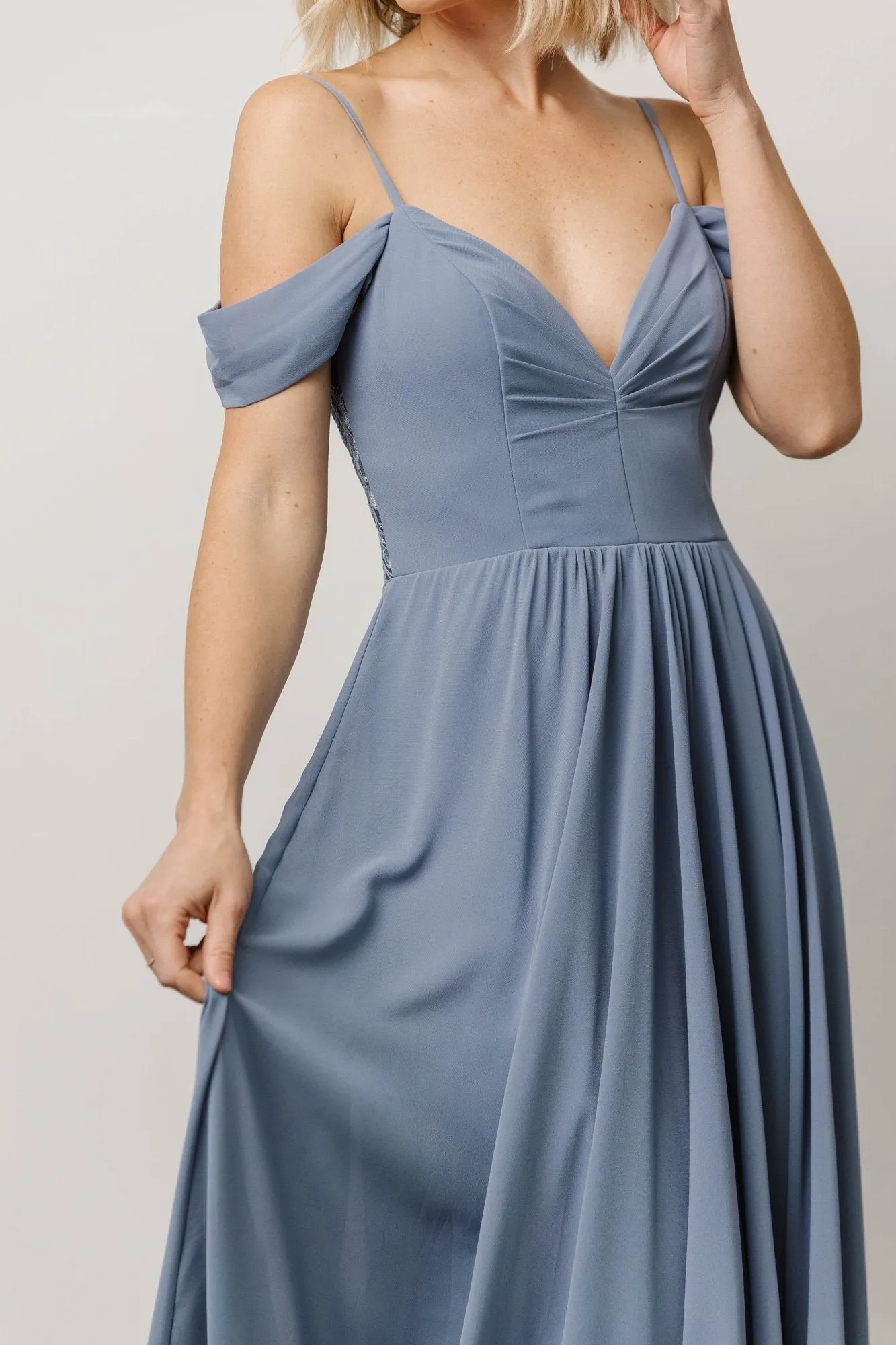 Bianca Lace Maxi Dress | Dusty Blue sold by Baltic Born product image thumbnail 4