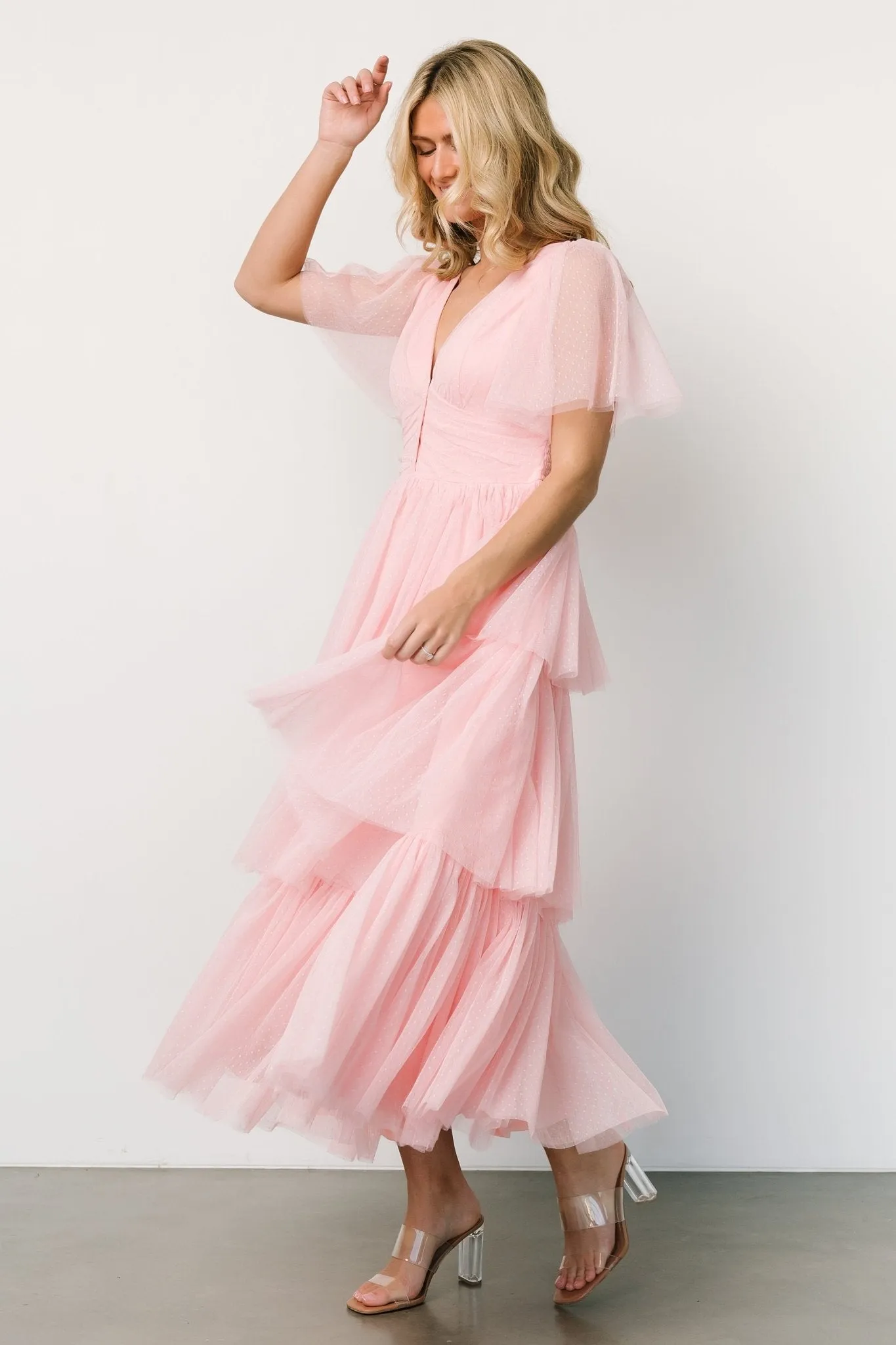 Starlet Tiered Maxi Dress | Blush sold by Baltic Born product image thumbnail 5