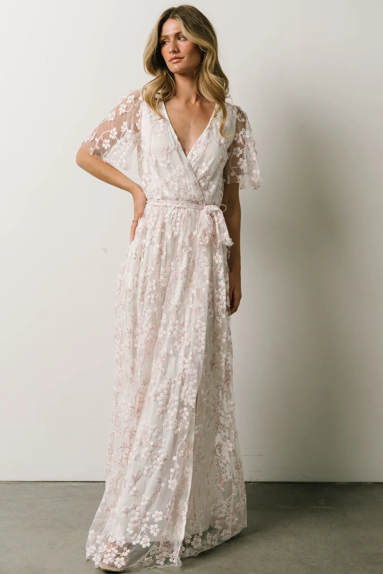 Marseille Embossed Maxi Dress | Cherry Blossom sold by Baltic Born product image thumbnail 2