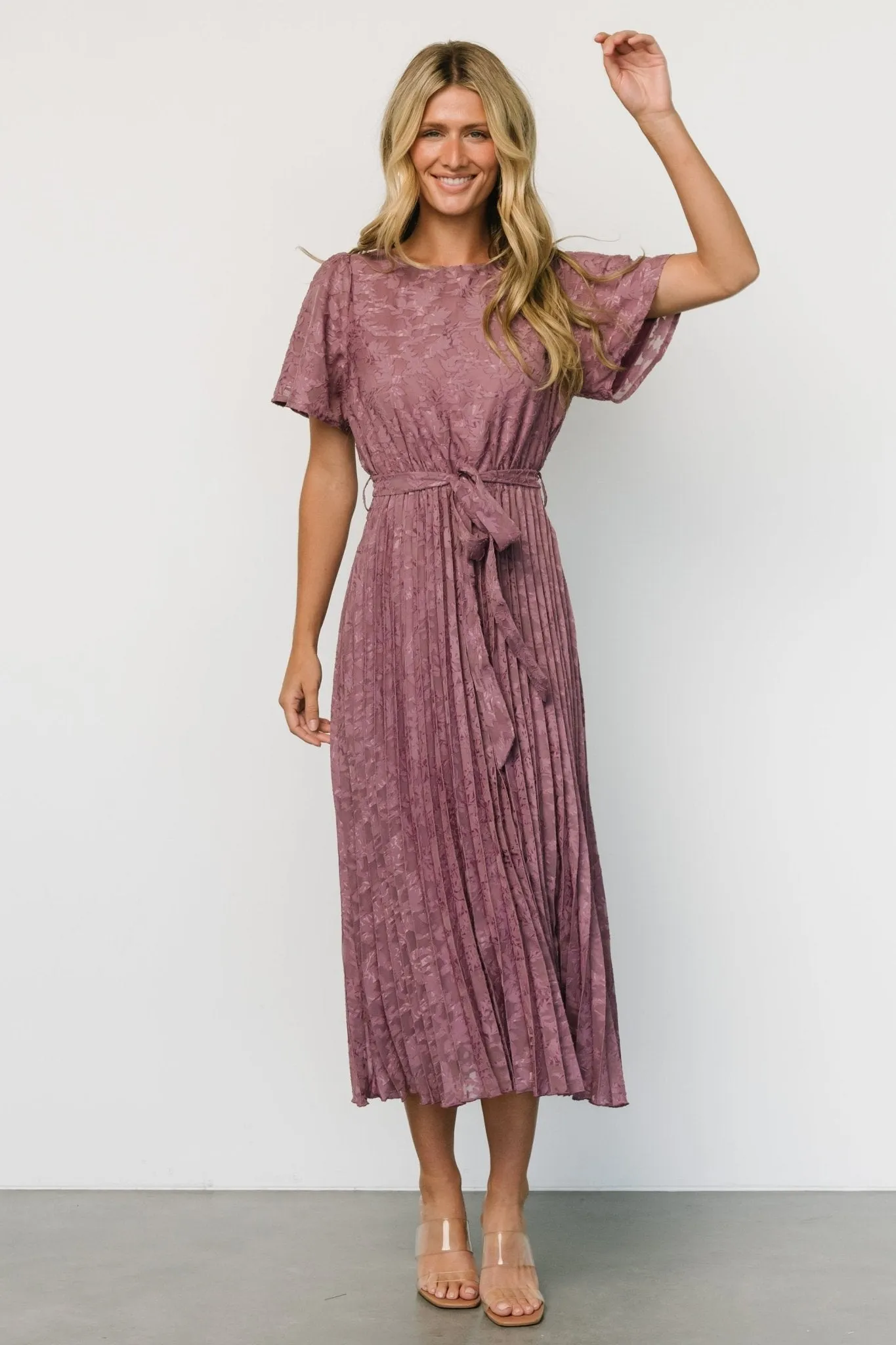 Mindy Pleated Dress | Vintage Plum sold by Baltic Born product image thumbnail 4