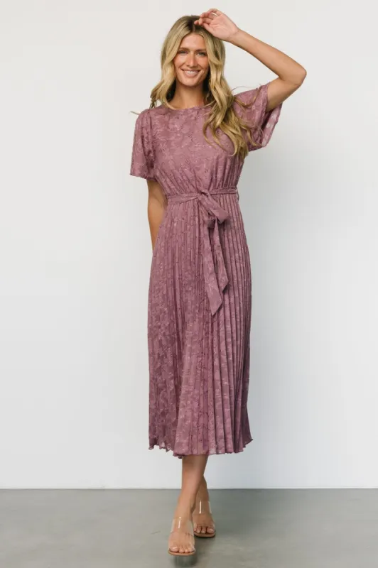 Mindy Pleated Dress | Vintage Plum made by Polagram