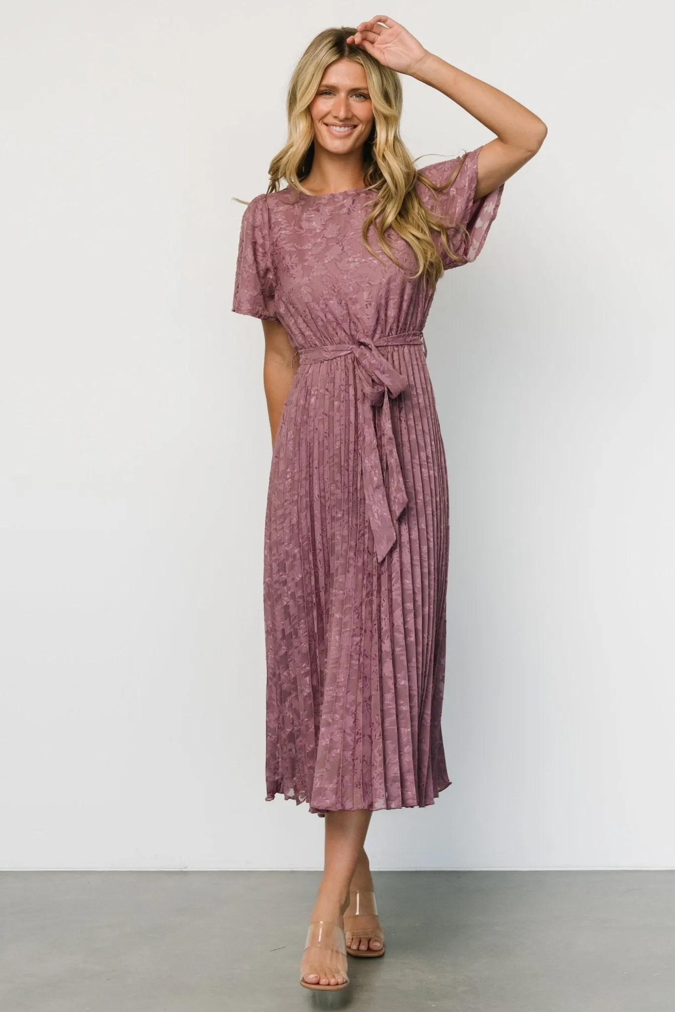 Mindy Pleated Dress | Vintage Plum sold by Baltic Born