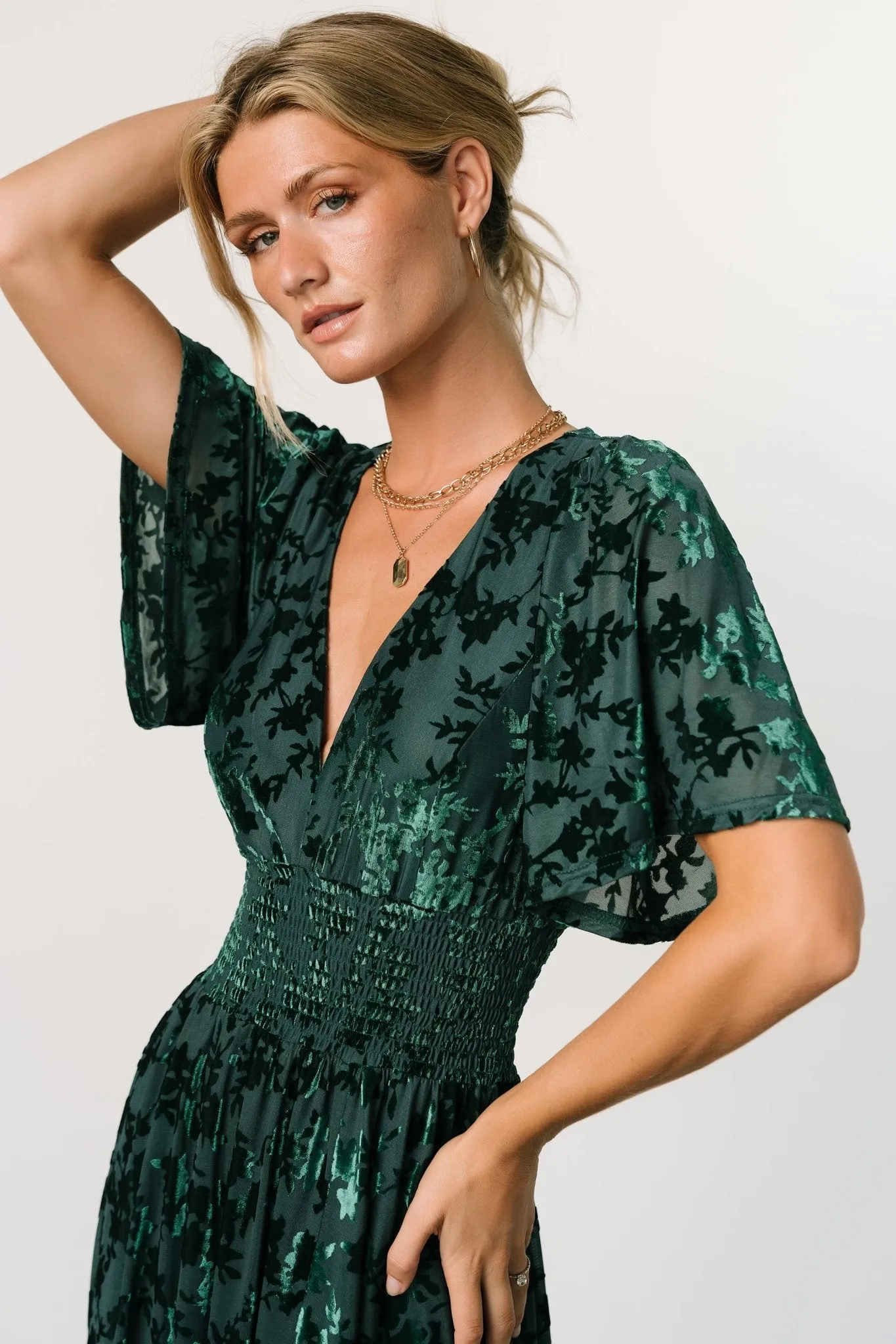 Veronica Velvet Maxi Dress | Green sold by Baltic Born product image thumbnail 2