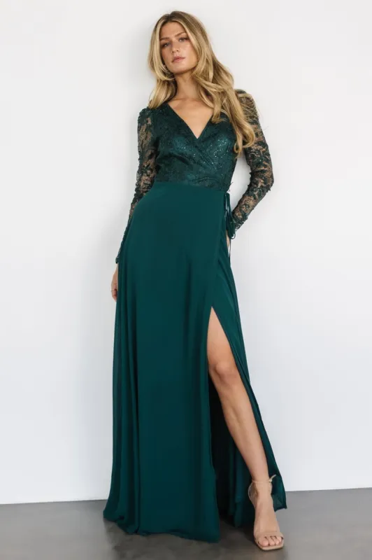 Anna Wrap Maxi Dress | Emerald sold by Baltic Born