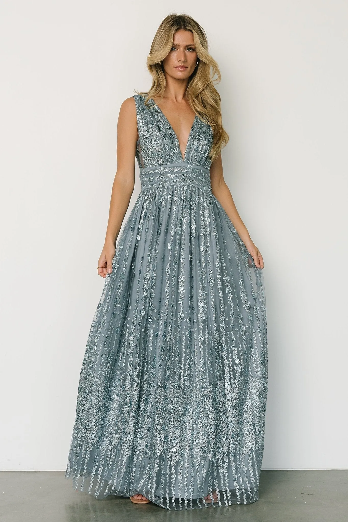 Yvette Sequin Gown | Slate Blue sold by Baltic Born product image thumbnail 3
