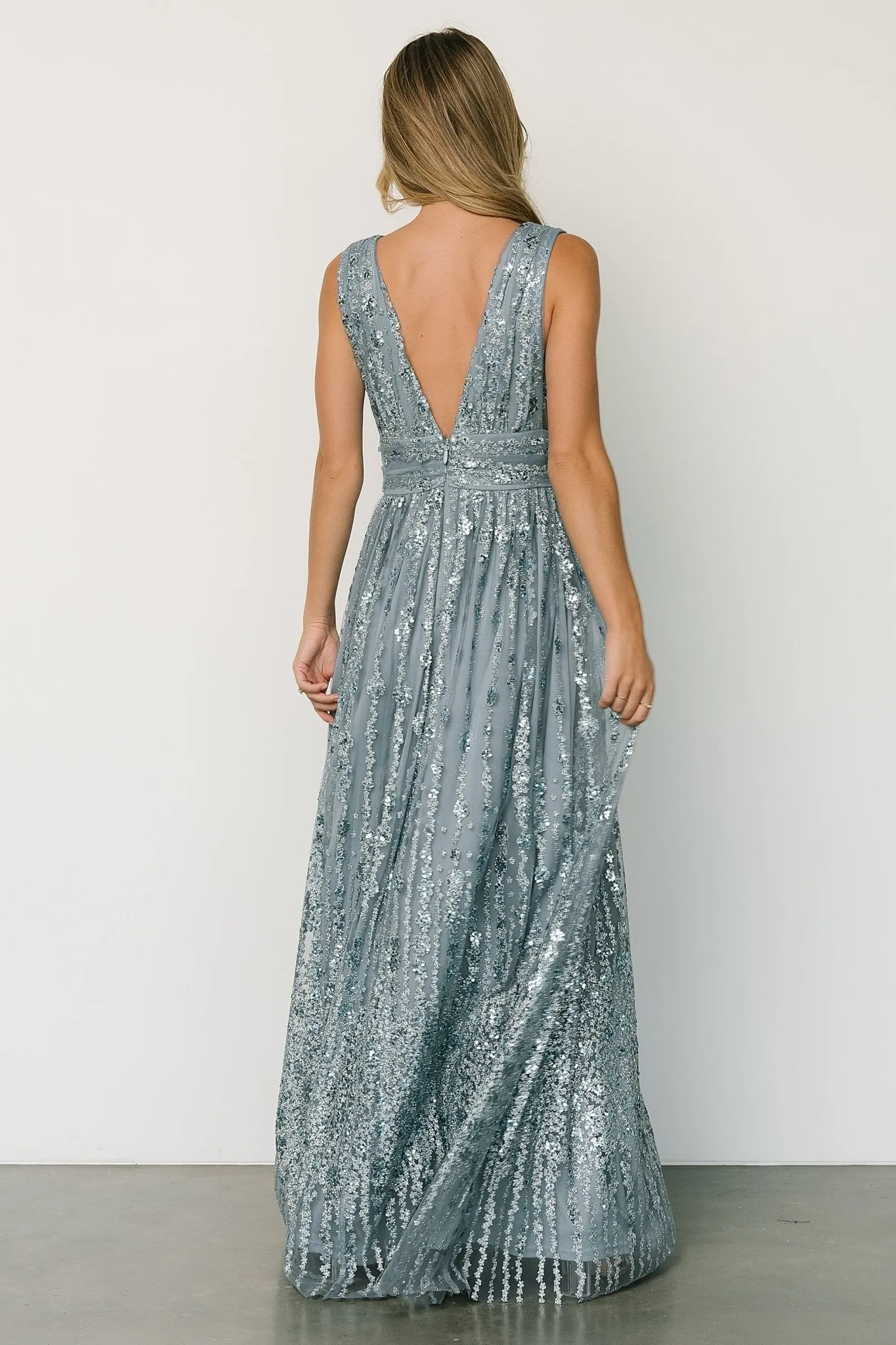 Yvette Sequin Gown | Slate Blue sold by Baltic Born product image thumbnail 4