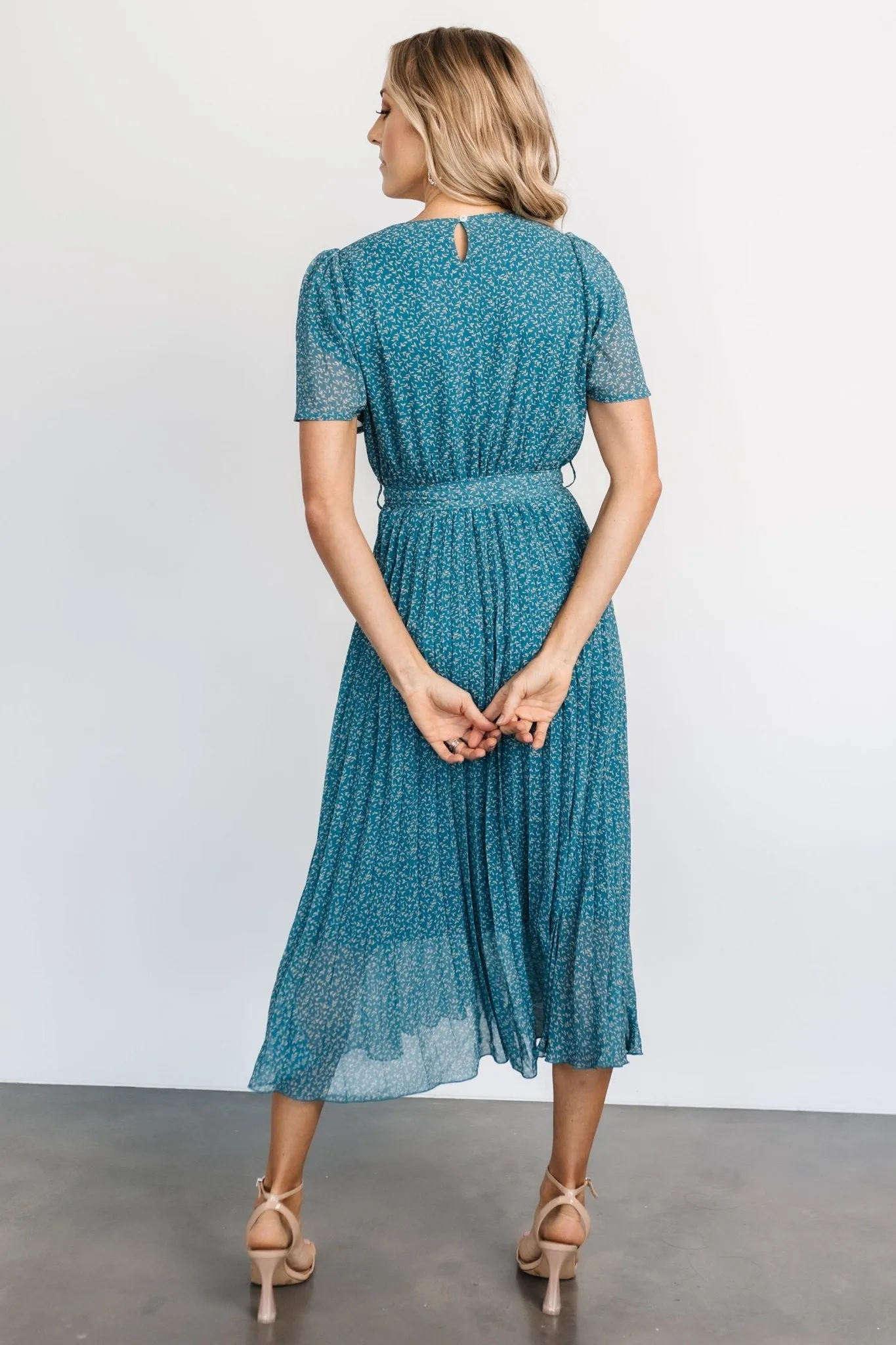 Prim Pleated Dress | Persian Blue Print sold by Baltic Born product image thumbnail 4