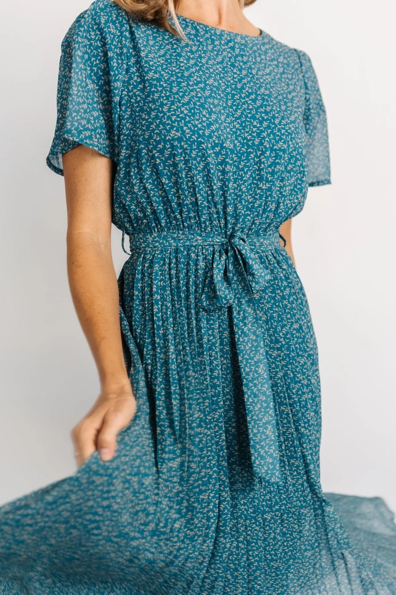 Prim Pleated Dress | Persian Blue Print sold by Baltic Born product image thumbnail 2