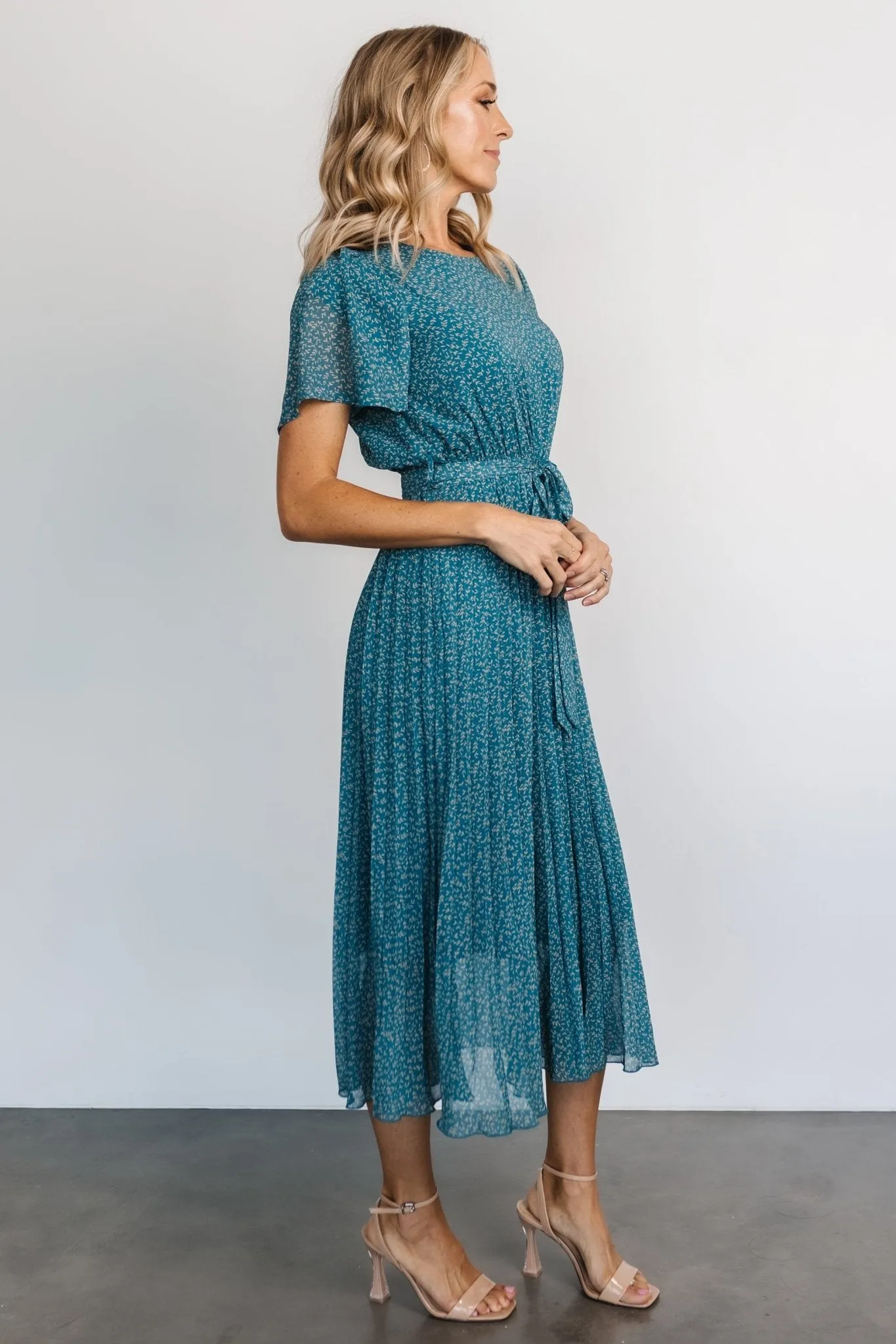 Prim Pleated Dress | Persian Blue Print sold by Baltic Born product image thumbnail 3