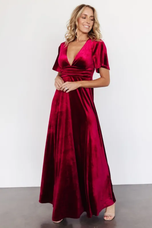 Berenice Velvet Maxi Dress | Wine sold by Baltic Born
