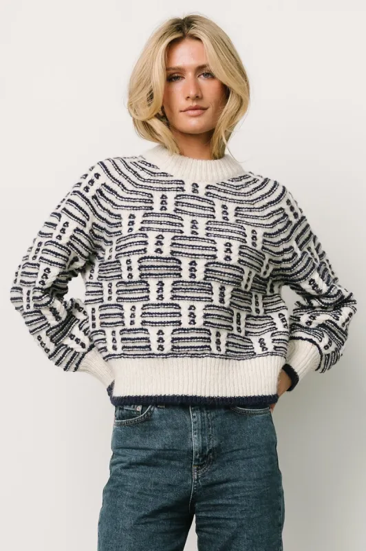 Hawthorne Knit Sweater | Navy + Ivory sold by Baltic Born