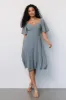 Colette Sweetheart Midi Dress | Dusty Blue sold by Baltic Born