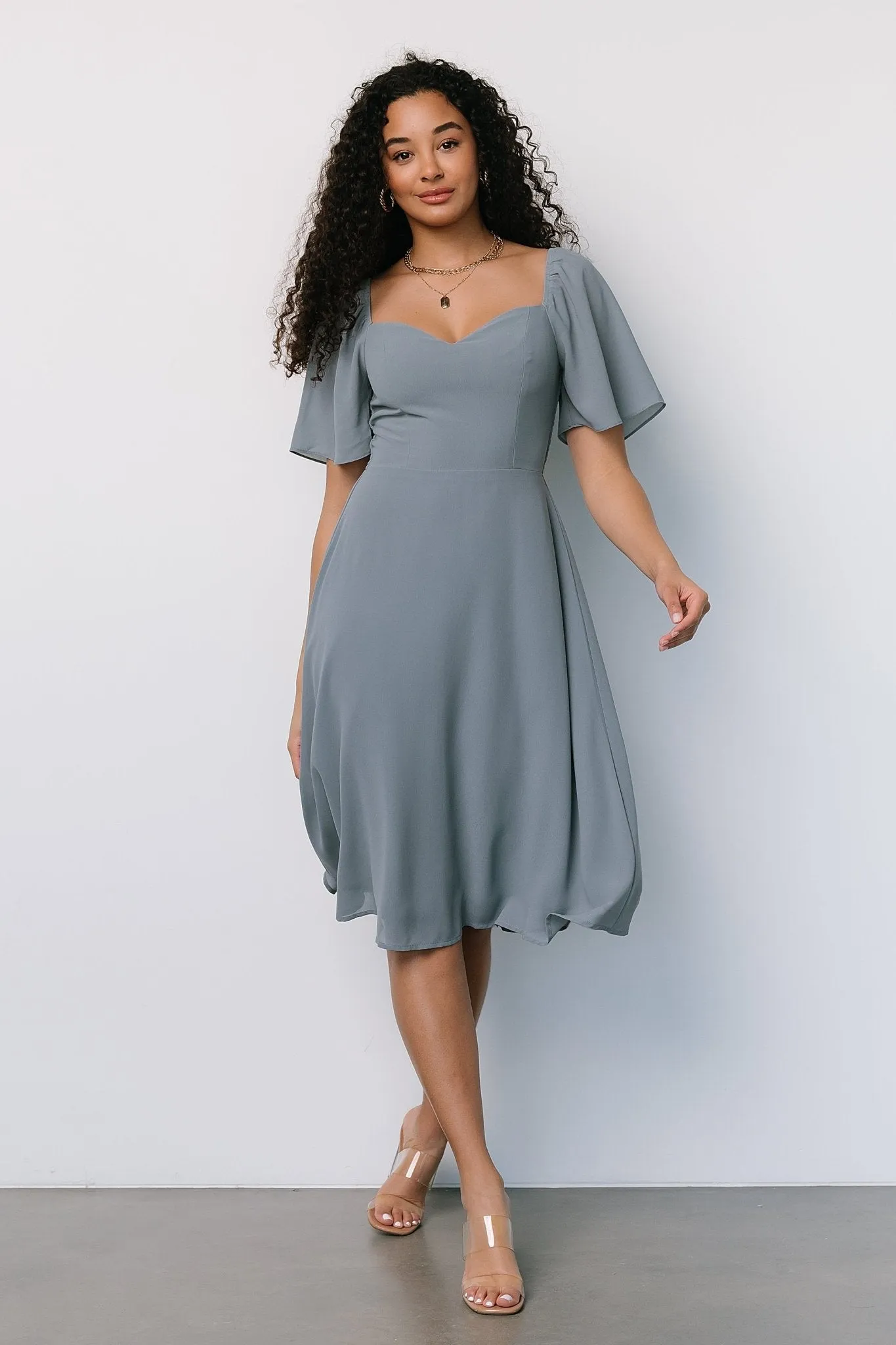 Colette Sweetheart Midi Dress | Dusty Blue sold by Baltic Born product image thumbnail 2