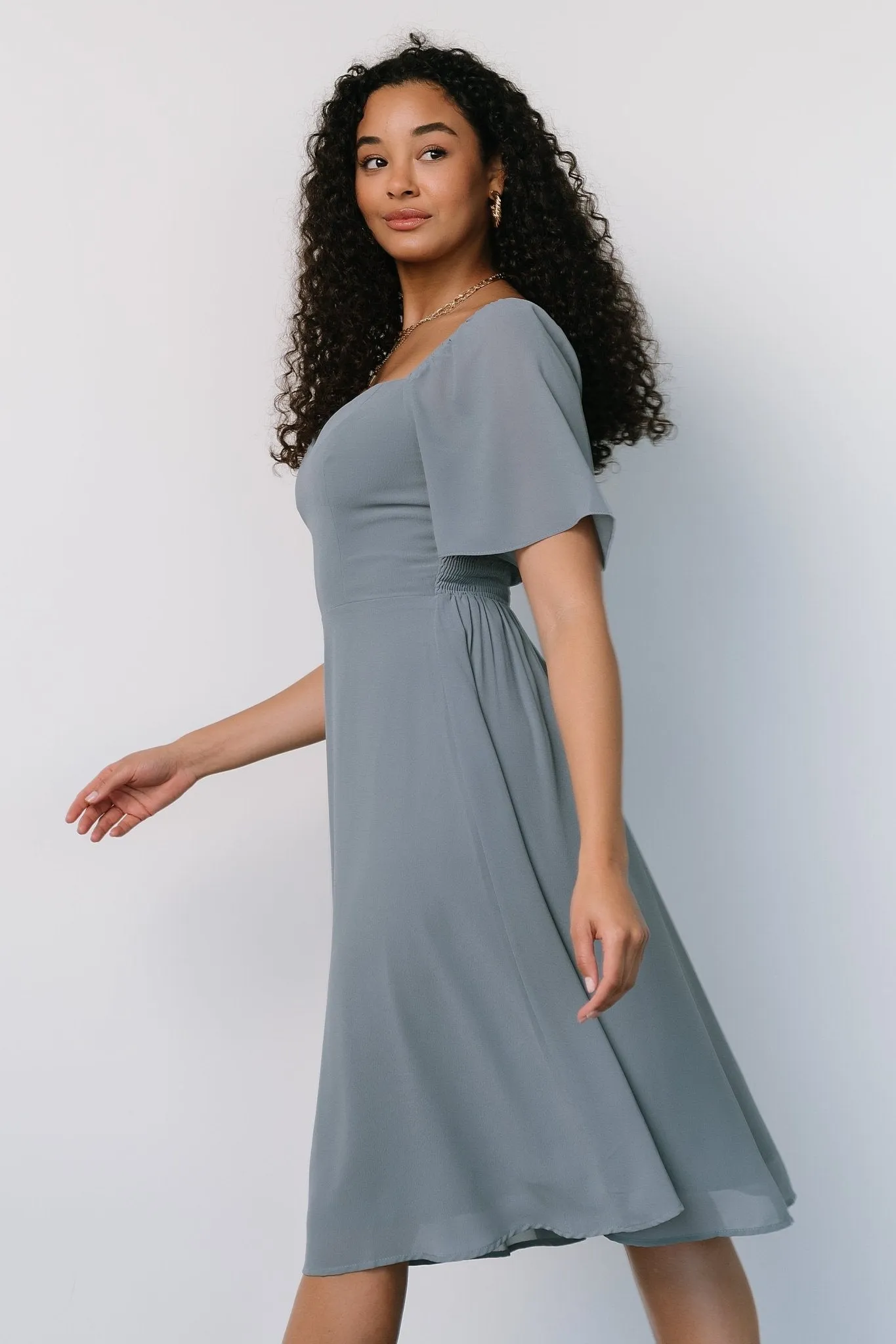 Colette Sweetheart Midi Dress | Dusty Blue sold by Baltic Born product image thumbnail 5