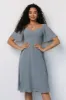 Colette Sweetheart Midi Dress | Dusty Blue sold by Baltic Born