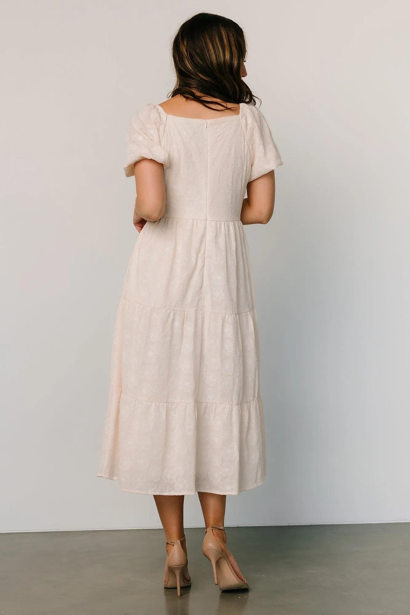 Mildred Embroidered Midi Dress | Vintage Cream sold by Baltic Born product image thumbnail 4