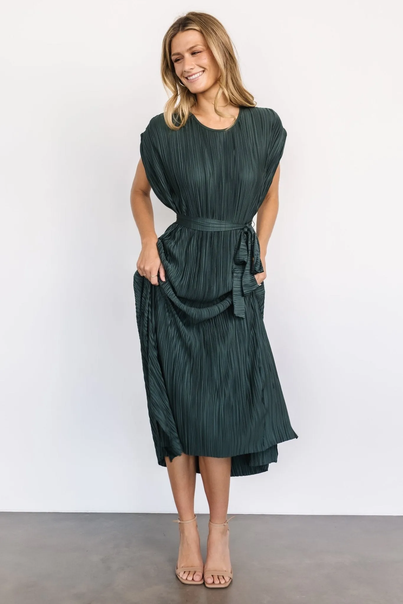 Tori Pleated Maxi Dress | Dark Green sold by Baltic Born product image thumbnail 4