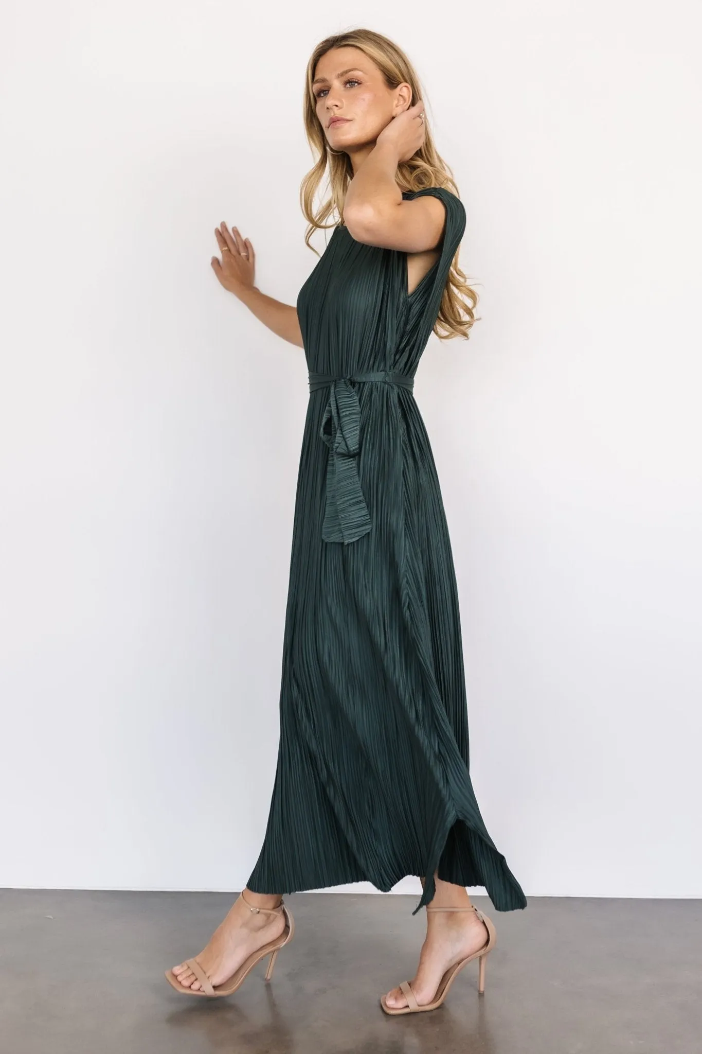 Tori Pleated Maxi Dress | Dark Green sold by Baltic Born product image thumbnail 3