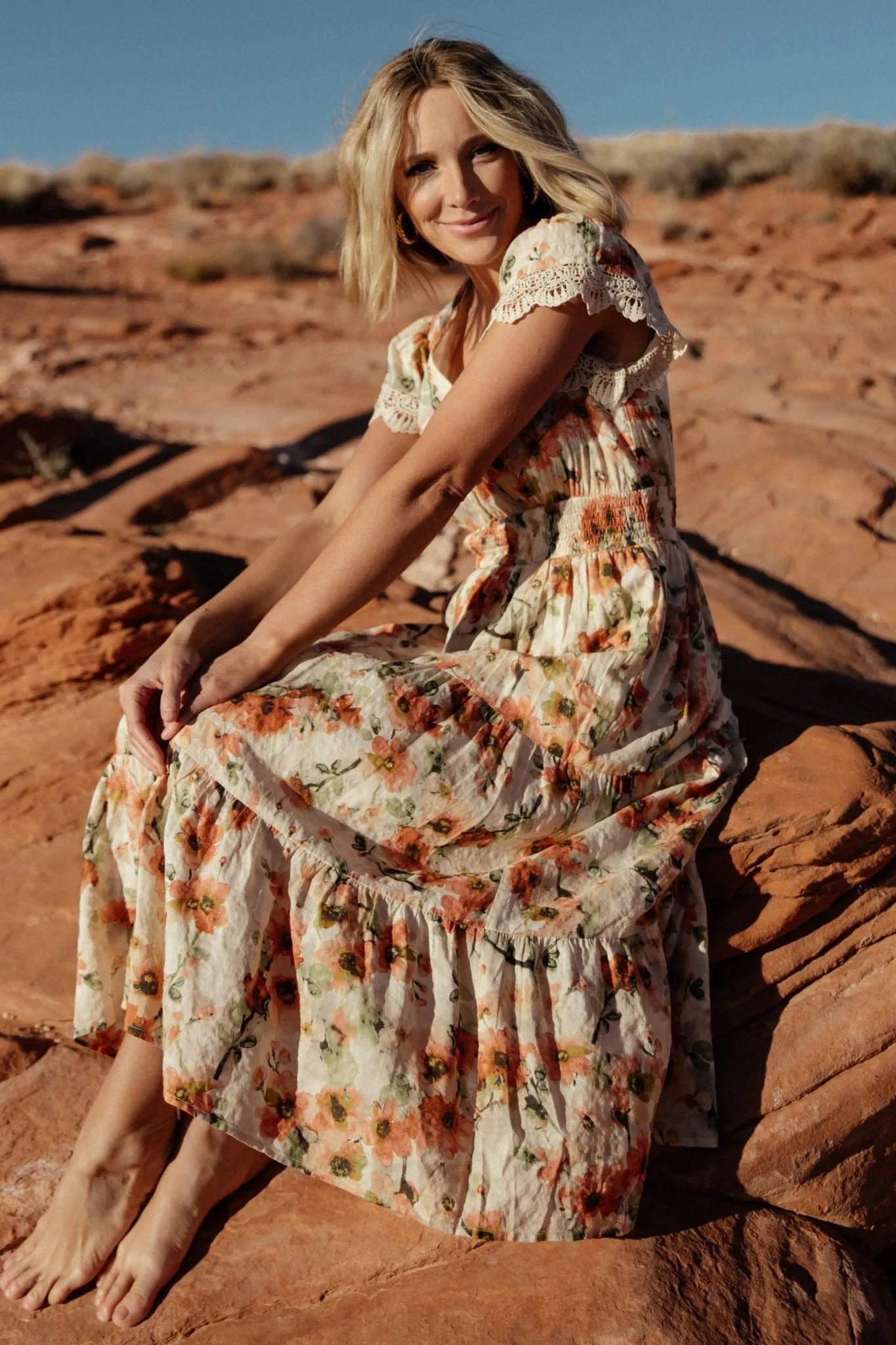 Aliyah Midi Dress | Coral Floral sold by Baltic Born product image thumbnail 3