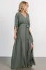 Kia Kimono Maxi Dress | Dark Sage sold by Baltic Born
