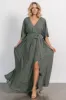 Kia Kimono Maxi Dress | Dark Sage sold by Baltic Born