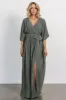 Kia Kimono Maxi Dress | Dark Sage sold by Baltic Born