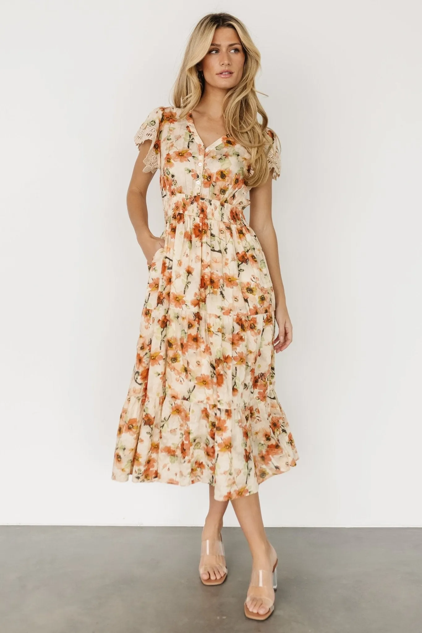 Aliyah Midi Dress | Coral Floral sold by Baltic Born product image thumbnail 2