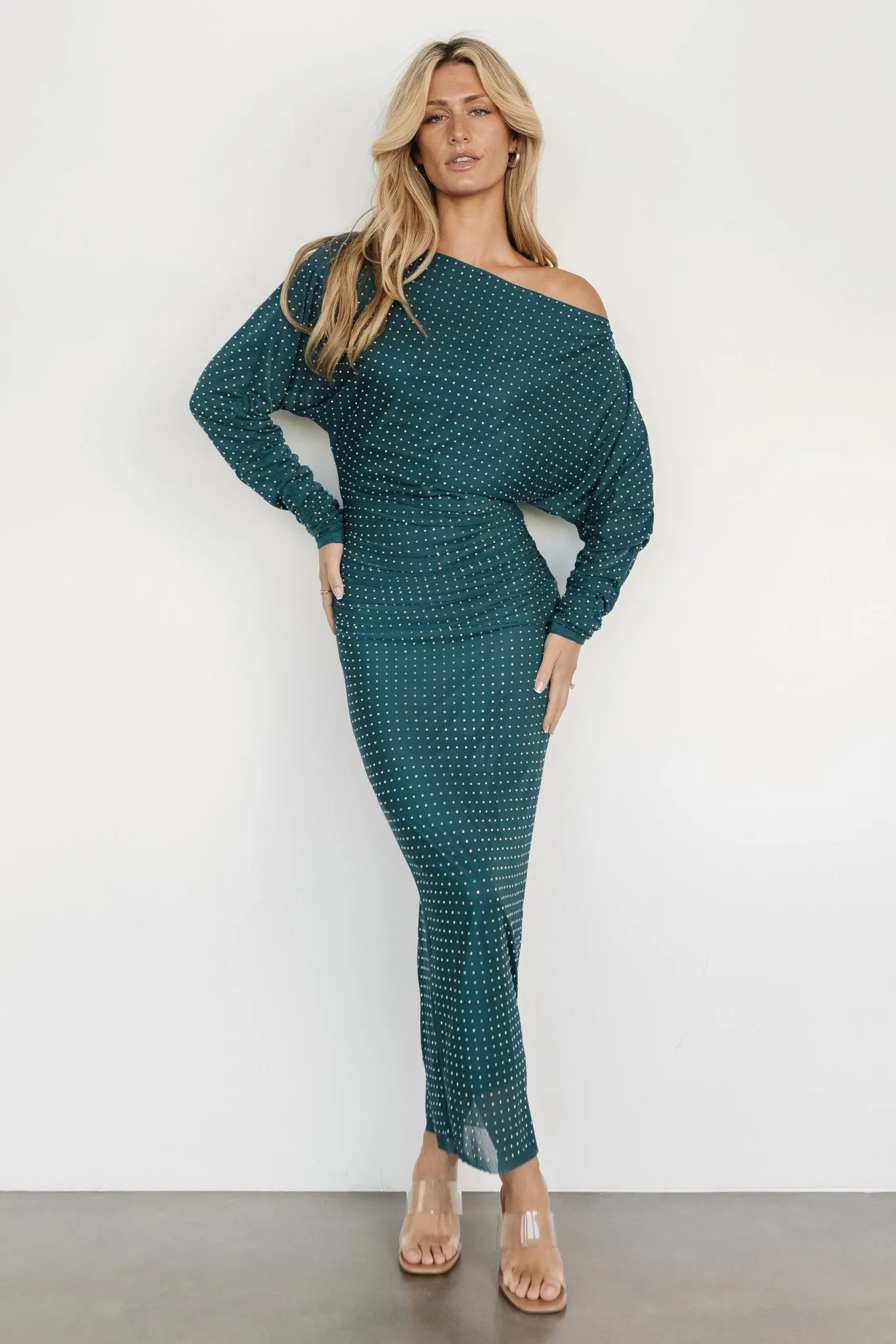 Charlize Rhinestone Maxi Dress | Peacock sold by Baltic Born product image thumbnail 5