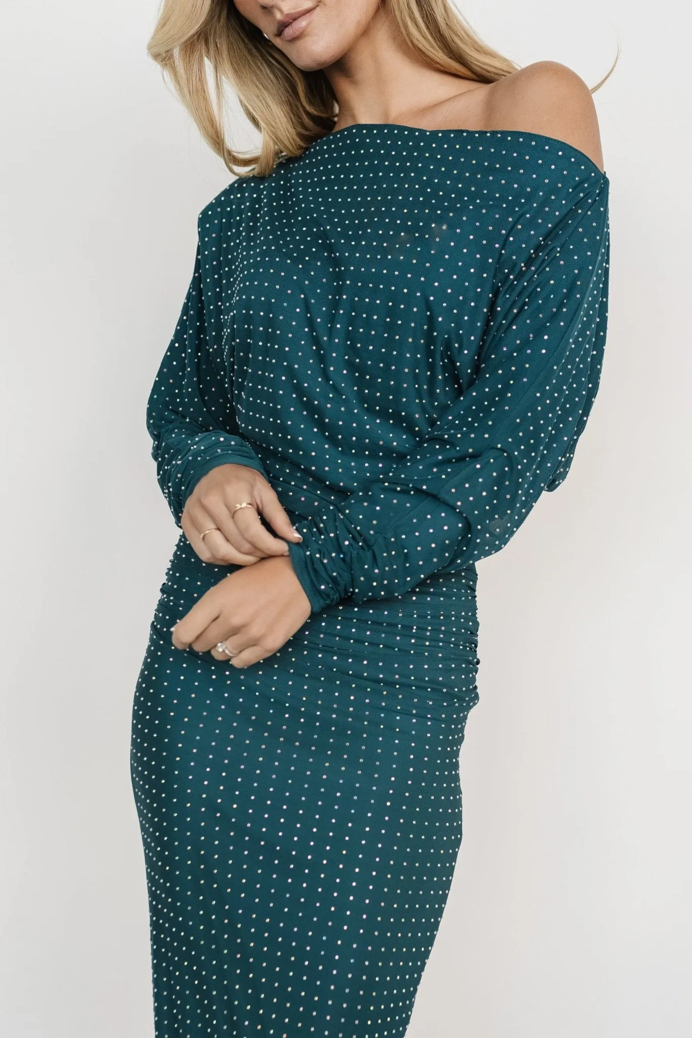 Charlize Rhinestone Maxi Dress | Peacock sold by Baltic Born product image thumbnail 2