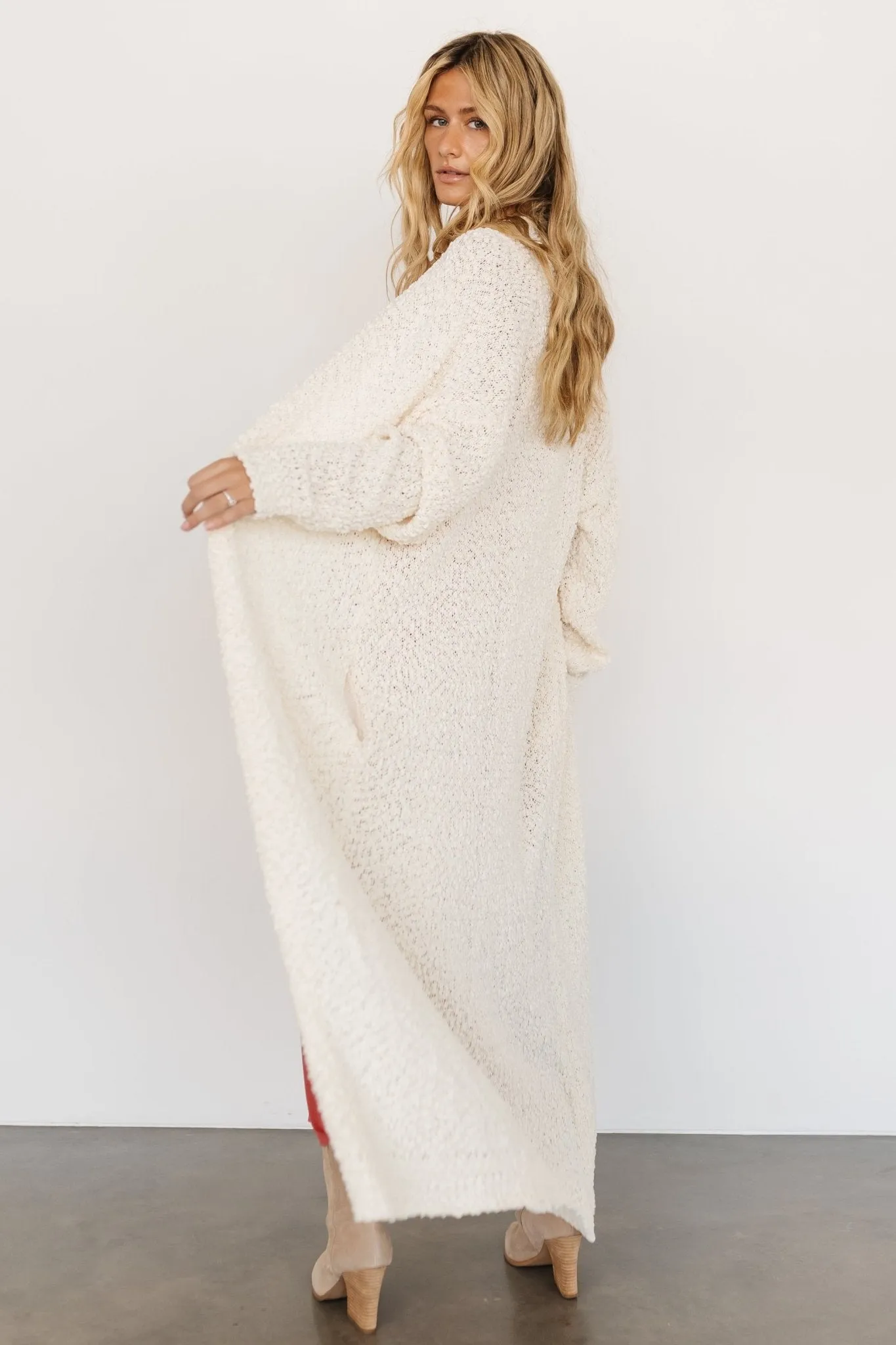 Zonda Long Cardigan | Cream sold by Baltic Born product image thumbnail 3