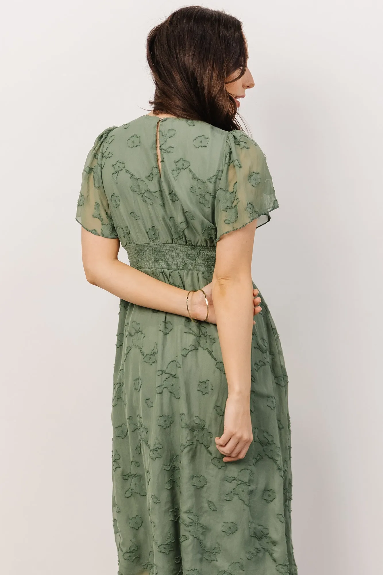 June Smocked Midi Dress | Green sold by Baltic Born product image thumbnail 2