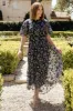 Arabella Embroidered Tulle Maxi Dress | Navy + Gold sold by Baltic Born